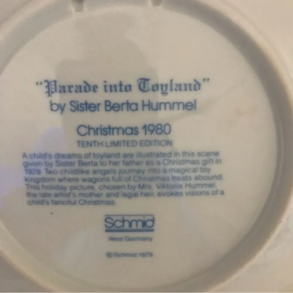 Parade into England 1980 Christmas Plate A Child's Dream Of Toy Land‎